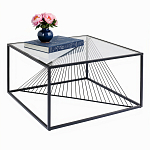 Журнальный стол черный с столешницей из прозрачного закаленного стекла Dynamics варинант исполнения - 2 | Loft Concept в Краснодаре