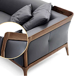 Диван двухместный c каркасом из массива дерева Double Sofa Made of Walnut Wood варинант исполнения - 2 | Loft Concept в Краснодаре