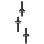 Каскадный светильник с 3-мя плафонами Flos Black Metal Acrylic Trio Hanging Lamp варинант исполнения - 2 | Loft Concept в Краснодаре