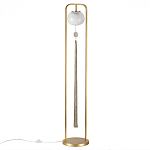 Торшер с шарообразным плафоном из белого стекла с подвеской из камня и длинной кисточкой Agatelle варинант исполнения - 1 | Loft Concept в Краснодаре