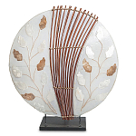 Настольная лампа из перламутра и дерева на подставке Indonesian Petal варинант исполнения - 2 | Loft Concept в Краснодаре