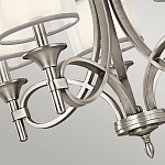 Люстра с белыми тканевыми абажурами в прозрачных стеклянных цилиндрах Kichler варинант исполнения - 8 | Loft Concept в Краснодаре