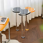 Дизайнерский журнальный стол с фигурной столешницей на 3-х прозрачных ножках Rahakif варинант исполнения - 1 | Loft Concept в Краснодаре