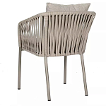 Стул серо-бежевый с декоративным плетением на спинке и подлокотниках Chair Weave варинант исполнения - 5 | Loft Concept в Краснодаре