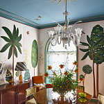 Обои с вышивкой ручной работы Mughal Trees Original colourway on linen варинант исполнения - 6 | Loft Concept в Краснодаре