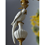 Подсвечник белый Попугай из фарфора с бронзовыми элементами Eden Garden варинант исполнения - 6 | Loft Concept в Краснодаре