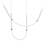 Подвесной светильник с 3-мя изогнутыми плафонами и белыми декоративными шариками PEARLS Suspension варинант исполнения - 1 | Loft Concept в Краснодаре