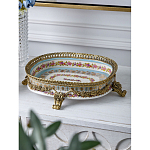 Чаша с цветочным орнаментом на бронзовых ножках Eden Garden варинант исполнения - 3 | Loft Concept в Краснодаре