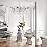 Люстра подвесная с прозрачными стеклянными подвесками в форме капель Диаметр 80 см Droplet Chandelier варинант исполнения - 11 | Loft Concept в Краснодаре