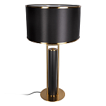Настольная лампа с чёрным тканевым абажуром и металлическим корпусом золотого цвета Golden Arc варинант исполнения - 2 | Loft Concept в Краснодаре
