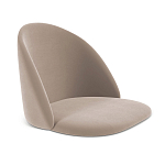 Барный стул со спинкой и металлической подставкой на 4-х деревянных ножках Бежевый Велюр Vendramin Chair варинант исполнения - 2 | Loft Concept в Краснодаре