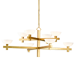 Люстра золотая с 8-ю молочными плафонами в виде чаши Tiers of Clear Lines варинант исполнения - 1 | Loft Concept в Краснодаре