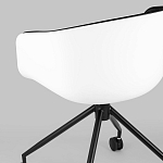 Офисное кресло из пластика с мягким сиденьем Eggshell Black варинант исполнения - 8 | Loft Concept в Краснодаре