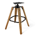 Барный стул со спинкой и мягкой обивкой с ромбами на 4-х деревянных ножках Бежевый Велюр Ava Charm варинант исполнения - 5 | Loft Concept в Краснодаре