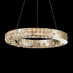 Люстра золотая в форме кольца с мозаичным хрустальным оформлением Sparks of Crystal варинант исполнения - 2 | Loft Concept в Краснодаре