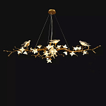 Люстра в виде золотой ветки с цветами и птичками Marvelous Garden варинант исполнения - 9 | Loft Concept в Краснодаре