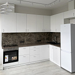 Угловой кухонный гарнитур белый и столешница под мрамор Gene Kitchen Set варинант исполнения - 1 | Loft Concept в Краснодаре