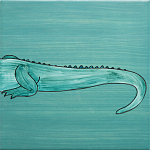 Плитка с узором Крокодил байдарочник варинант исполнения - 4 | Loft Concept в Краснодаре