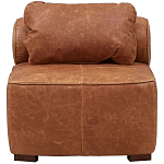 Кожаное модульное кресло коричневое без подлокотников с подушкой Coul Leather Modular Armchair варинант исполнения - 2 | Loft Concept в Краснодаре