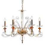 Люстра с 6-ю лампочками и изогнутыми прозрачными элементами из стекла Twisted Glass Candles Chandelier варинант исполнения - 1 | Loft Concept в Краснодаре