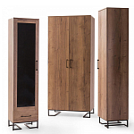 Шкаф-витрина в стиле лофт с чёрной стеклянной дверью Urban Style Space 2 варинант исполнения - 4 | Loft Concept в Краснодаре