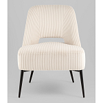 Кресло лаунж Бостон велюр рельефный молочный на черных ножках варинант исполнения - 4 | Loft Concept в Краснодаре