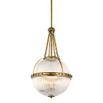 Подвесной светильник с рифленым стеклянным плафоном в форме шара Kichler варинант исполнения - 1 | Loft Concept в Краснодаре