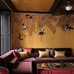 Обои с вышивкой ручной работы Étienne Original colourway on wool sateen варинант исполнения - 2 | Loft Concept в Краснодаре