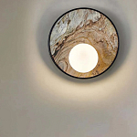 Бра круглое с каменным диском в металлической раме Sandstone Painting варинант исполнения - 4 | Loft Concept в Краснодаре