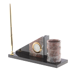 Настольный письменный набор из яшмы с часами Manager Organizer варинант исполнения - 2 | Loft Concept в Краснодаре