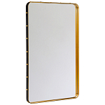Зеркало прямоугольное в металлической раме с кожаной отделкой Loft in Reflection варинант исполнения - 1 | Loft Concept в Краснодаре