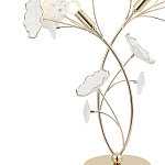 Настольная лампа с изогнутыми золотыми ветвями и белыми лепестками Wintery flovers варинант исполнения - 1 | Loft Concept в Краснодаре