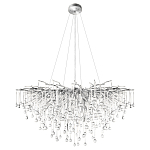 Люстра подвесная с прозрачными стеклянными подвесками в форме капель Диаметр 100 см Droplet Chandelier варинант исполнения - 12 | Loft Concept в Краснодаре