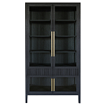 Витрина Primo со стеклянными фасадами и 2 ящиками Черный дуб варинант исполнения - 10 | Loft Concept в Краснодаре