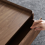 Прикроватный деревянный столик с 2-мя ящиками Moon Walnut Furniture варинант исполнения - 9 | Loft Concept в Краснодаре