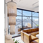 Люстра круглая трехъярусная из бахромы Milk Gradient Braided Fringe варинант исполнения - 3 | Loft Concept в Краснодаре