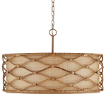 Подвесной светильник  из кованого железа и абажуром из ротанга Wicker Furniture варинант исполнения - 3 | Loft Concept в Краснодаре