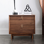 Прикроватный деревянный столик с ящиками Moon Walnut Furniture варинант исполнения - 2 | Loft Concept в Краснодаре