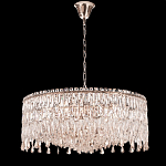 Люстра круглая с хрустальными подвесками на серебряном каркасе Roul Crystal Light варинант исполнения - 7 | Loft Concept в Краснодаре