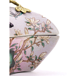 Шкатулка фиолетового цвета с рисунком бабочек и крышкой с фигуркой птицы на ветке Eden Garden варинант исполнения - 5 | Loft Concept в Краснодаре