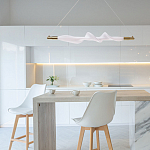 Люстра горизонтальная с волнистым белым плафоном Golden Swirl варинант исполнения - 11 | Loft Concept в Краснодаре