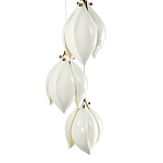 Подвесной светильник светодиодный с 6-ю белыми плафонами в виде цветов Flower Light Gold варинант исполнения - 3 | Loft Concept в Краснодаре