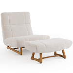 Кресло с обивкой букле Lino White  Boucle Armchair варинант исполнения - 6 | Loft Concept в Краснодаре