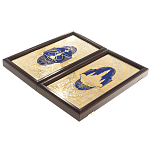 Нарды настольные из натурального камня лазурит и долерит Backgammon from Stone варинант исполнения - 14 | Loft Concept в Краснодаре