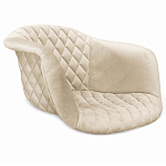 Барный стул со спинкой и подлокотниками на 4-х деревянных ножках Кремовый Велюр Ava Charm варинант исполнения - 2 | Loft Concept в Краснодаре