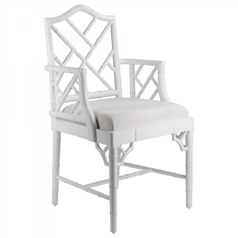 White Chippendale Arm Chair Белый в Краснодаре | Loft Concept 