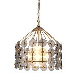 Люстра подвесная с круглыми дисками из серого фактурного стекла с белым матовым шаром внутри Quintiesse варинант исполнения - 1 | Loft Concept в Краснодаре