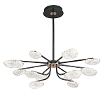 Люстра черного цвета с 12-ю прозрачными плафонами овальной формы Iona chandelier варинант исполнения - 2 | Loft Concept в Краснодаре