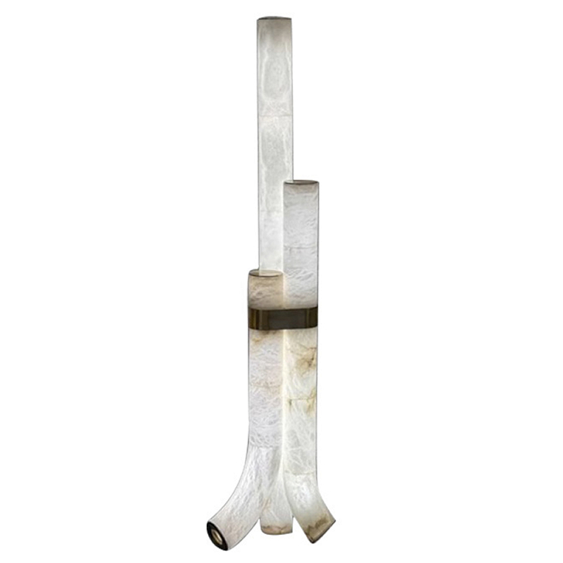 Торшер геометрический с тремя мраморными плафонами Marble Tripod Белый Торшер геометрический с тремя мраморными плафонами Marble Tripod Белый в Краснодаре | Loft Concept