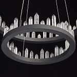 Люстра с двумя кольцами черного цвета с хрустальными элементами QUARTZ CRYSTAL варинант исполнения - 10 | Loft Concept в Краснодаре